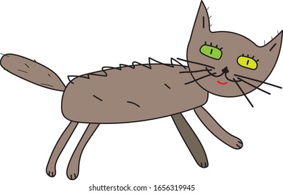 Bonito, dulce gato. Ilustración vectorial.