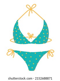 Lovely swimsuit for women. Flat doodle clipart. All objects are repainted.