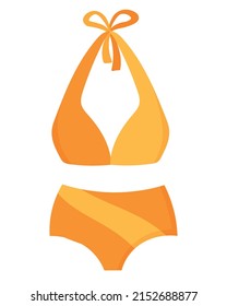 Lovely swimsuit for women. Flat doodle clipart. All objects are repainted.