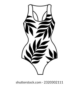 Lovely swimsuit for women. Simple doodle clipart. All objects are repainted.