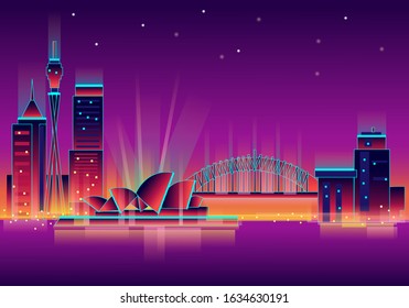 
Lovely Sydney in Neon. EPS 10