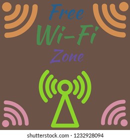 Lovely symbol multicolor geometric weave Wi-Fi.