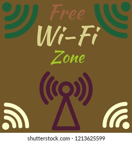 Lovely symbol multicolored geometric weave Wi-Fi.