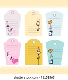 lovely tag set with ladybug