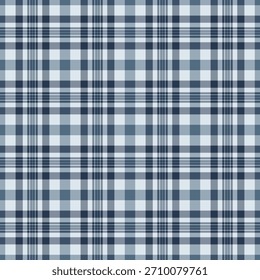 Patrón inconsútil del tartán precioso, tela a cuadros de la manta. Vector de tela de textura de fondo satinado en paleta de colores pastel y azul.