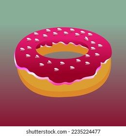 lovely tasty donut  vector illustrated poster