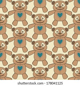 Lovely Teddy Bear Seamless Pattern