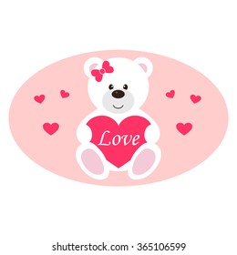 lovely teddy white and text