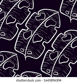 Encantador tempalte de plantas lineales. Arte de fondo blanco y negro. Recortado fondo ilustrado.