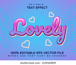 lovely text effect style template vector