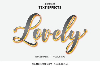 Lovely Text Effect Vectors, Set Elegant Pink Purple Abstract Valentine Text Effect, Lovely Text Style Editable Font Effect 