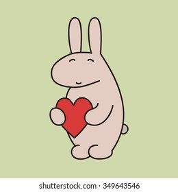 Lovely toys for St. Valentine's Day with heart colored