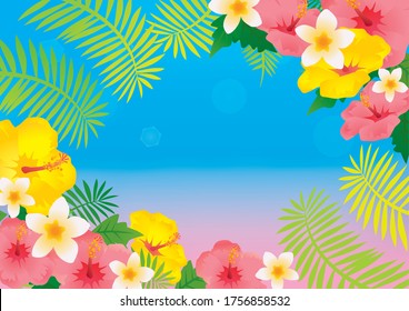 沖縄 海 ハイビスカス のベクター画像素材 画像 ベクターアート Shutterstock