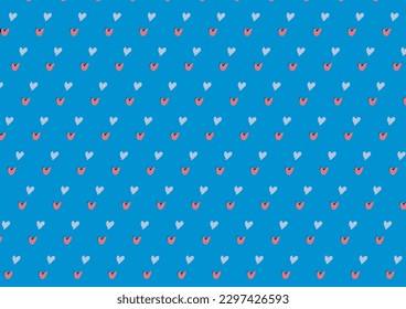 Lovely two colors mini heart on blue backgrounds