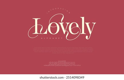 Lovely typography beauty fashion elegant minimalist serif italic fonts decorative wedding vintage retro logos. Minimal luxury font alphabet logo. Vector illustration