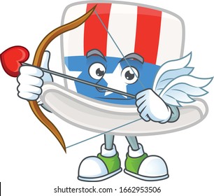 A lovely uncle sam hat Cupid with arrow and wings