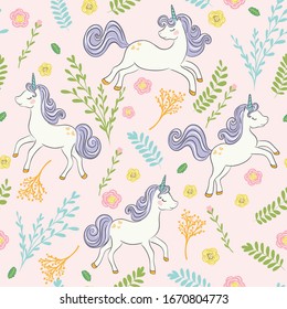 Lovely unicorn seamless pattern design, kids fashion artworks 