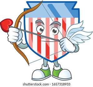 A lovely USA stripes shield Cupid with arrow and wings