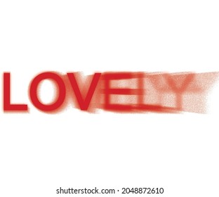 Lovely valentine brush spray vector design for apparel and others. Red love graphic print artwork for fashion, sticker and others.