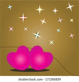 lovely valentine heart  under the star