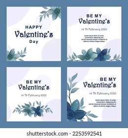  Lovely valentines day card template with floral ornament
