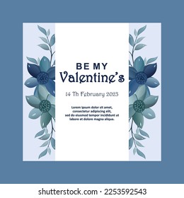  Lovely valentines day card template with floral ornament