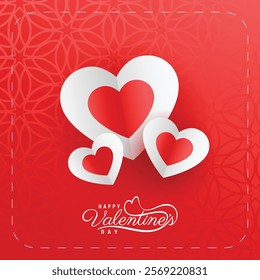 Lovely valentine's day design included love shapes and text typography which maked the design more attractive.