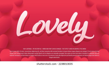 Lovely valentines day editable text effect use for logo and business brand