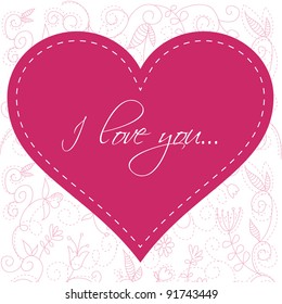 Lovely Valentine's Day heart floral invitation postcard