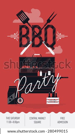lovely vector barbecue party flyer design stock vector royalty free