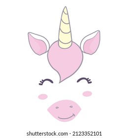 Lovely vector drawing of the unicorn horn with mane. Perfect for photo booth prop for a party.