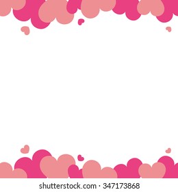 lovely vector frame with pink romantic hearts 