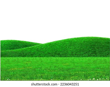 Bonito paisaje verde vectorial y colinas verdes