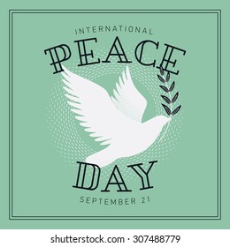 Lovely vector holiday postcard, poster or web banner template on International Peace day