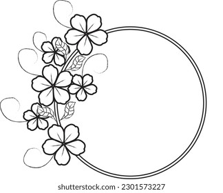 Lovely vector illustration with flowers. Black outline drawing perfect for coloring page or book for children or adults.	