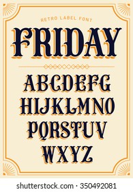 Lovely Vector Set Of Lowercase Western Style Label Font. Ideal For Graphic And Web Design, Label Making, Titles, Signboards, Posters And Banners