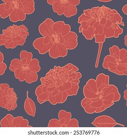 Lovely vintage floral pattern with marigold