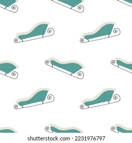 Lovely vintage sleds. Winter festival seamless pattern. Seasonal fun.