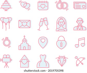 Lovely wedding, illustration, vector on a white background.