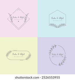 Encantadores monogramas de boda en pastel set 4