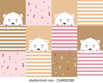 Lovely White Bear Card design birthday card children red illustration wallpaper Bear.