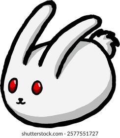 Lovely White Rabbit Ball with Vibrant Red Eyes