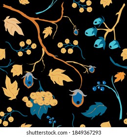 Lovely wild berry pattern in different colors