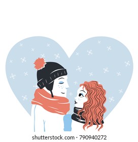 Lovely winter couple