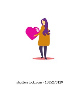 lovely woman figure vector in flat design style