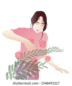  Lovely  woman florist arranging plants 