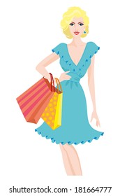 Lovely woman with shopping bags