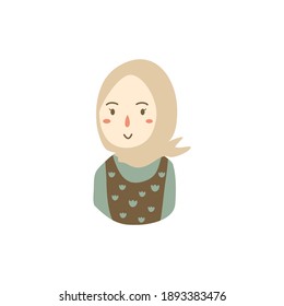 Lovely woman wearing hijab illustration