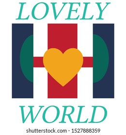 Lovely world slogan graphic print. 