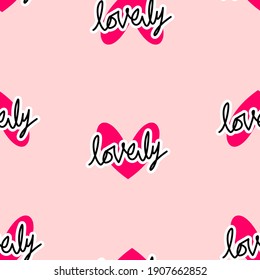 Lovely writing with love in the middle. seamless pattern